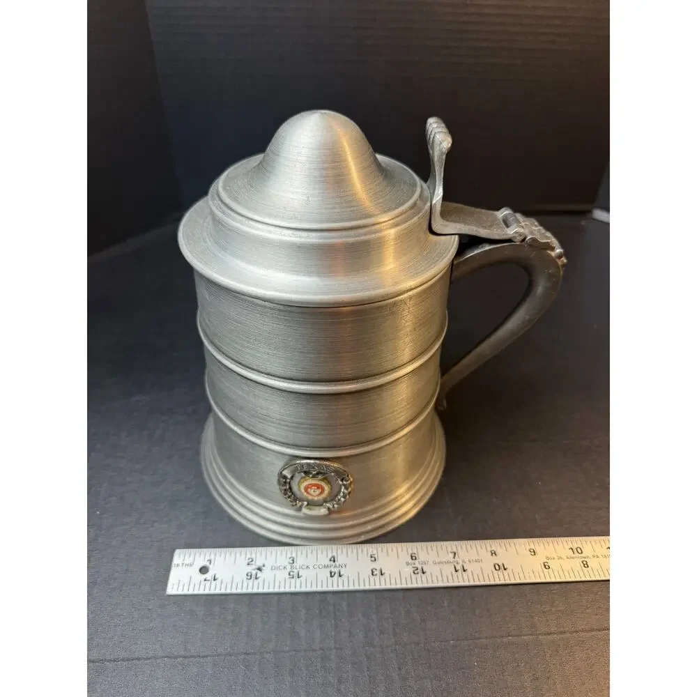 University of Texas UT Seymour Mann Pewtertone Stein Ice Bucket Bar Italy 1960s